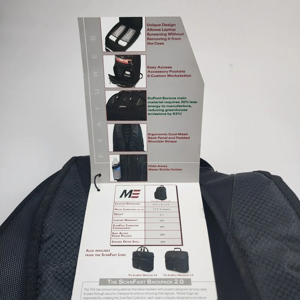Mobile Edge ScanFast Checkpoint Friendly Backpack 2.0 for 17